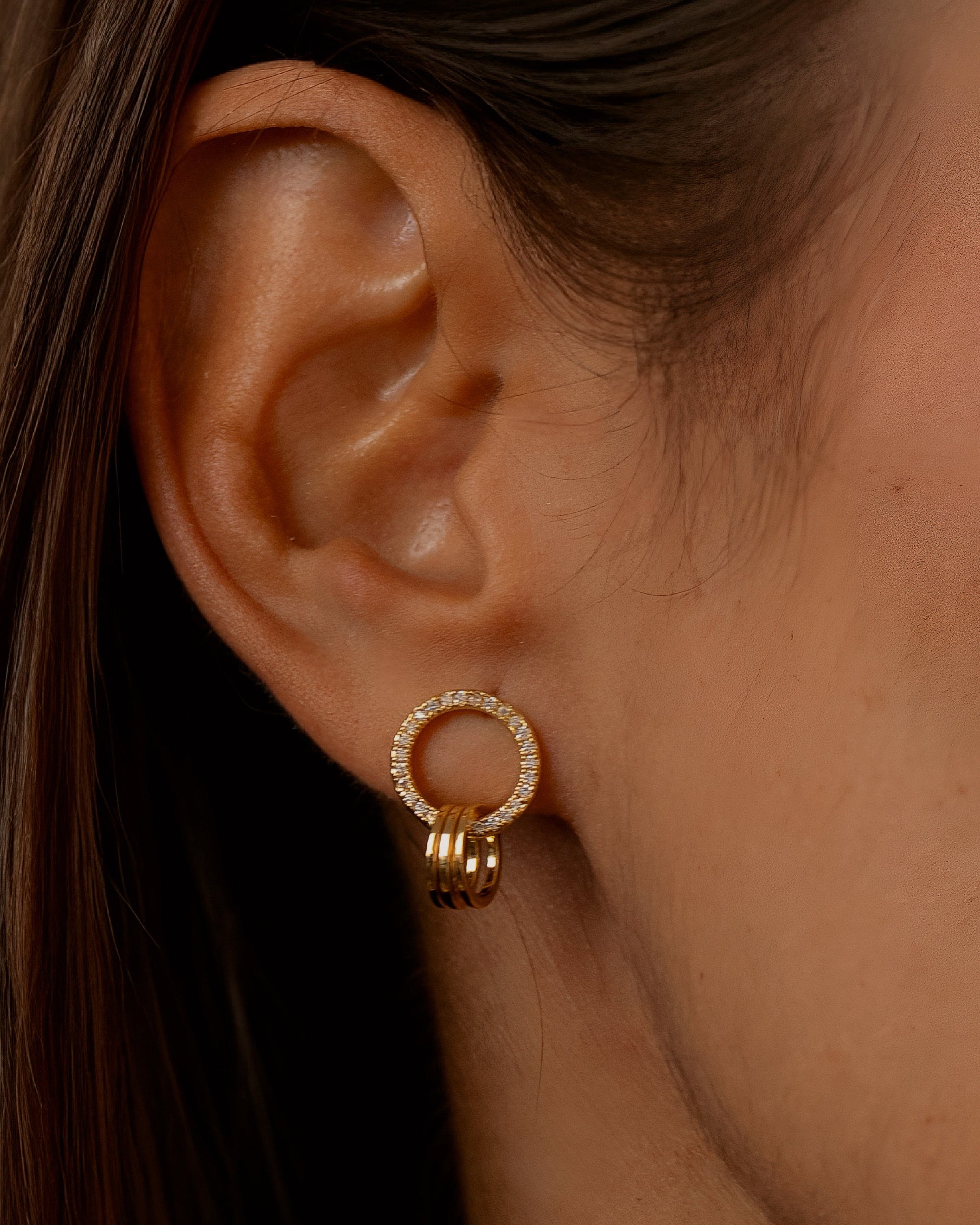 TOPOS ARO MICRO PAVE CON AROS TRICOLOR