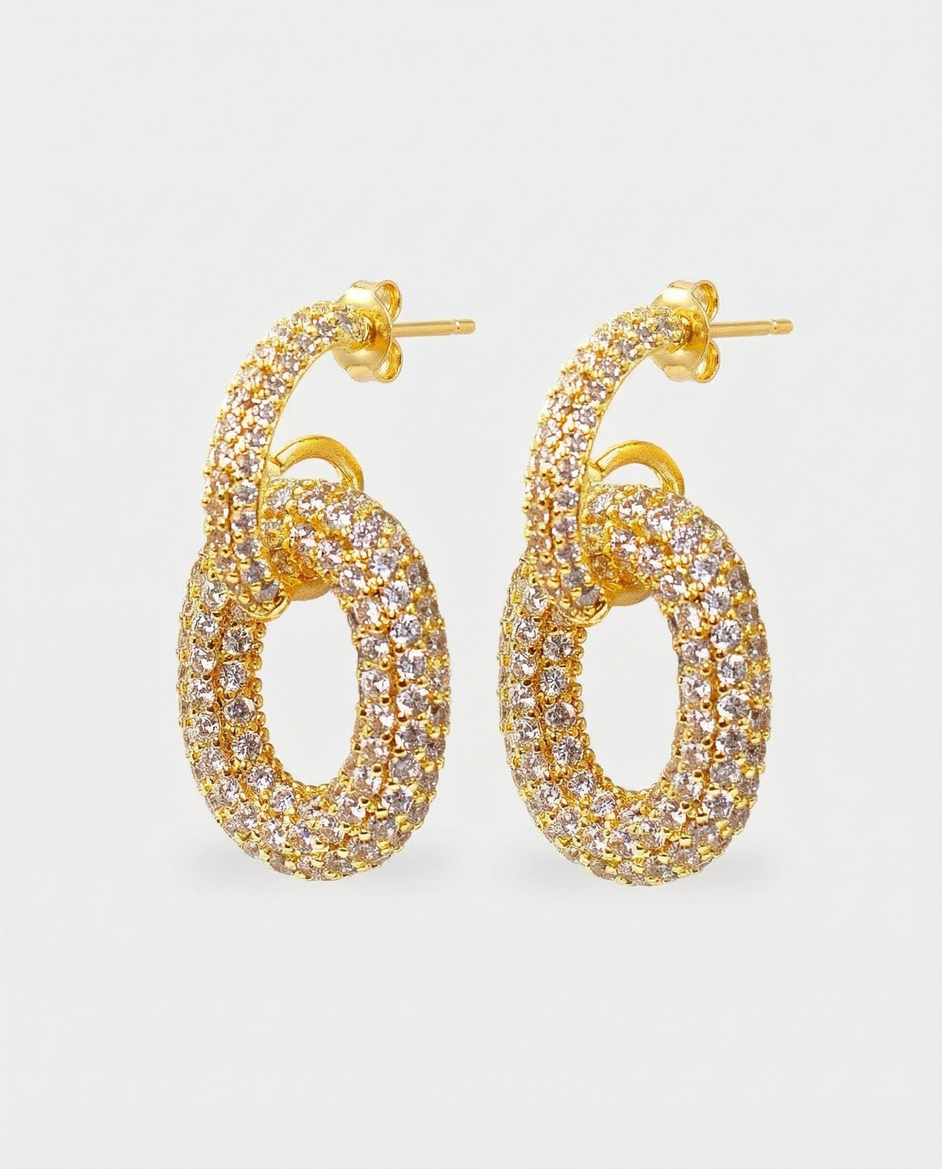 PENDIENTES ELIPSES ENTRELAZADAS MICRO PAVE