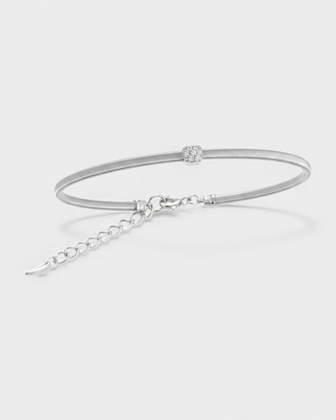 PULSERA ARO DIJE CUADRADO CIRCONES S925 (S)