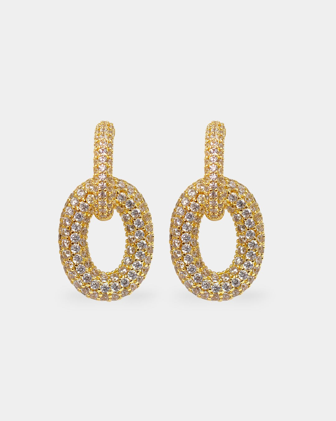 PENDIENTES ELIPSES ENTRELAZADAS MICRO PAVE