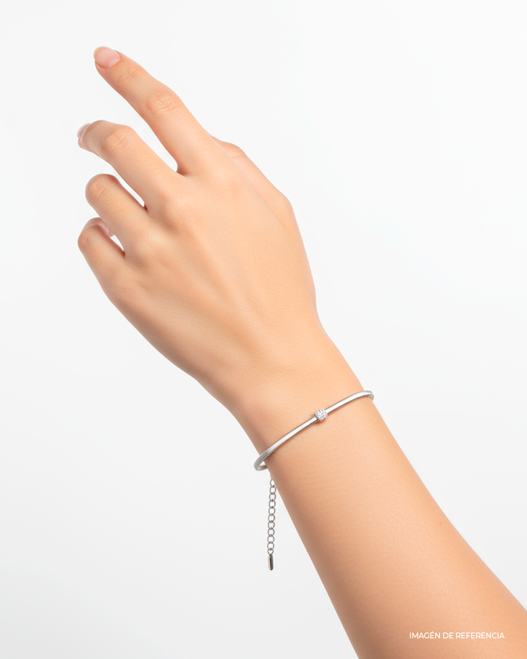 PULSERA ARO DIJE  CUADRADO CIRCONES S925 (S)