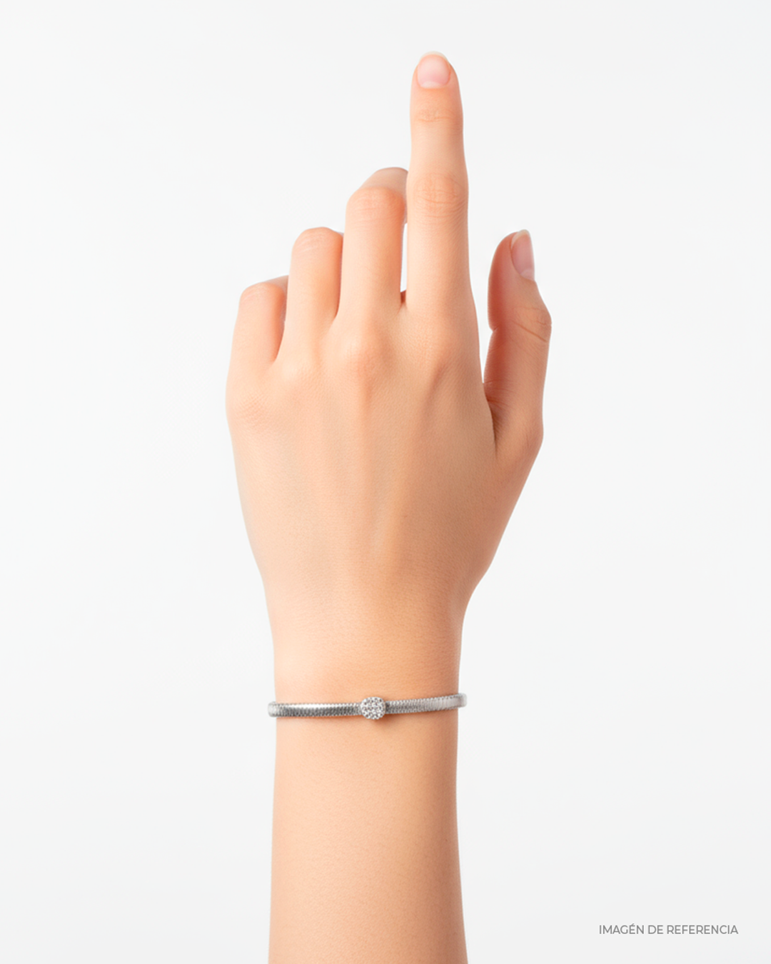 PULSERA TEJIDA DIJE  CUADRADO CIRCONES S925