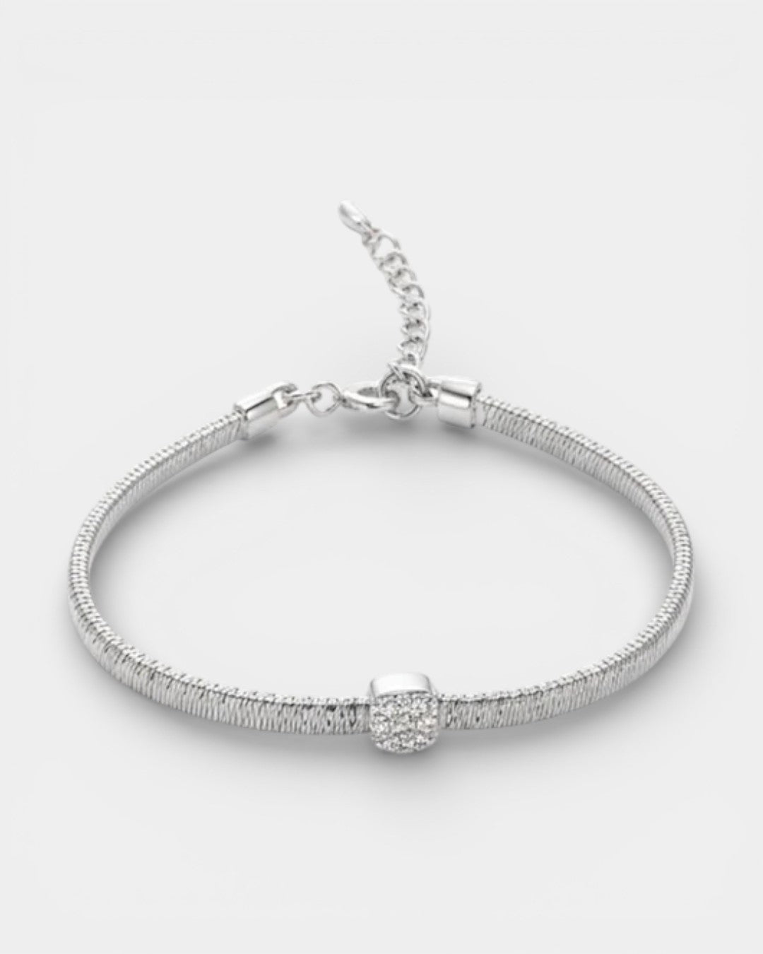 PULSERA TEJIDA DIJE  CUADRADO CIRCONES S925