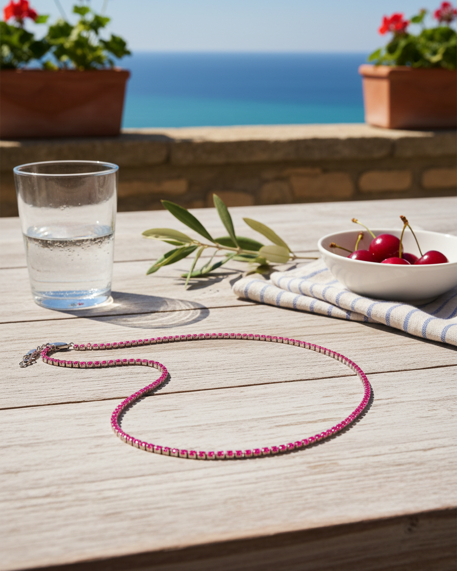 CADENA TENNIS RUBIES S925 ( R)